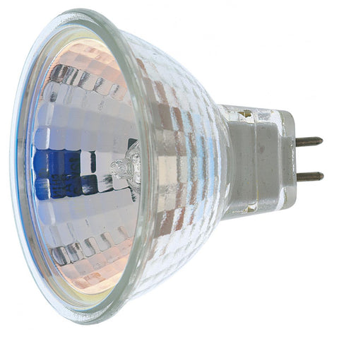 Satco - 50 Watt; Halogen; MR16; EXN; 2000 Average rated hours; Miniature 2 Pin Round base; 12 Volt; Carded