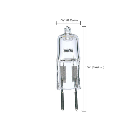 Satco - 35 Watt; Halogen; T4; Clear; 2000 Average rated hours; 595 Lumens; Bi Pin GY6.35 base; 12 Volt; Carded