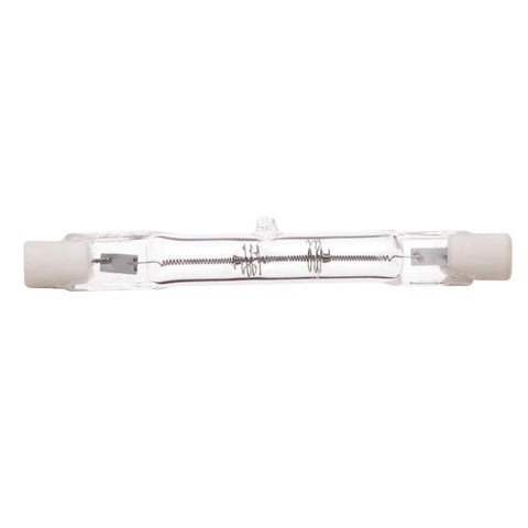 Satco - 100 Watt; Halogen; T3; Clear; 1500 Average rated hours; 1650 Lumens; Double Ended base; 78mm; 120 Volt; Carded