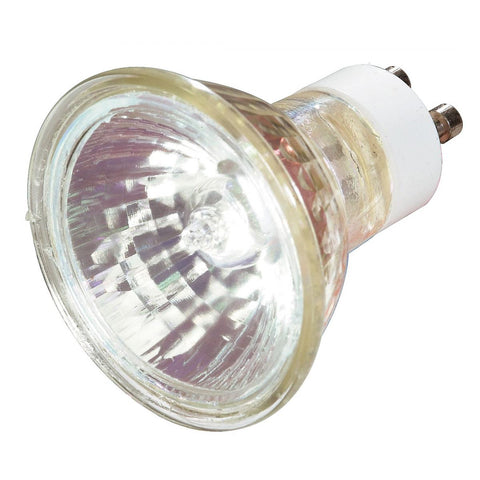 Satco - 35 Watt; Halogen; MR16; 2000 Average rated hours; 290 Lumens; GU10 base; 120 Volt; Carded