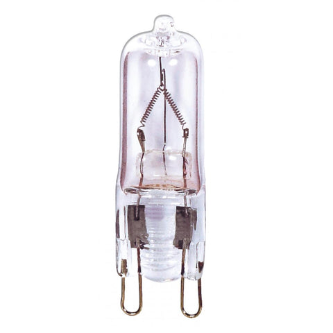 Satco - 100 Watt; Halogen; T4; Clear; 2000 Average rated hours; 1700 Lumens; Double Loop base; 120 Volt; Carded