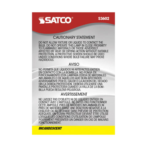 Satco - 40 Watt R14 Stubby Incandescent; Clear; 1500 Average rated hours; 280 Lumens; Medium base; 120 Volt