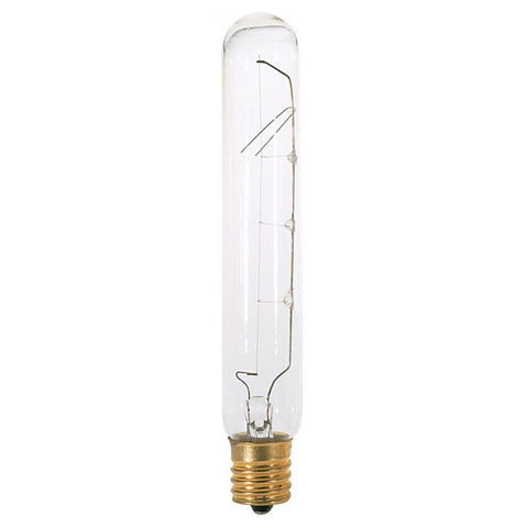 Satco - 40 Watt T6 1/2 Incandescent; Clear; 1500 Average rated hours; 350 Lumens; Intermediate base; 130 Volt; Carded