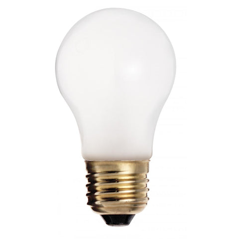Satco - 40 Watt A15 Incandescent; Frost; Appliance Lamp; 2500 Average rated hours; 290/217 Lumens; Medium base; 130/120 Volt; Carded