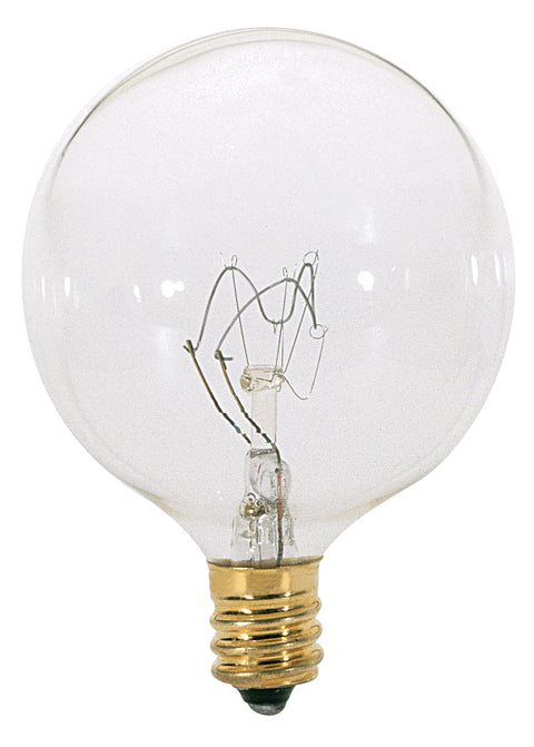40W G16½ Globe - Candelabra Base - Clear - 120V - 2 / Card