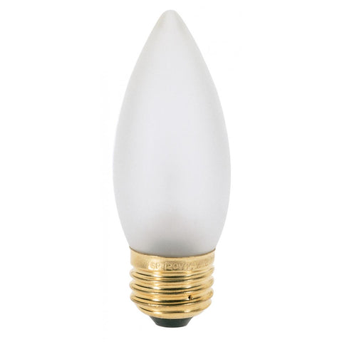Satco - 25 Watt B11 Incandescent; Frost; 1500 Average rated hours; 200 Lumens; Medium base; 120 Volt; 2-Card