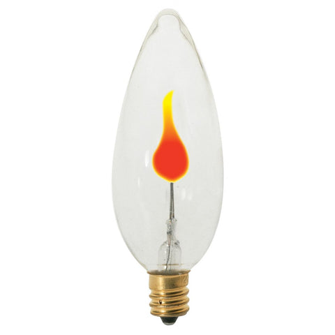 Satco - 3 Watt BA9 1/2 Incandescent; Clear; 1000 Average rated hours; Candelabra base; 120 Volt; Carded