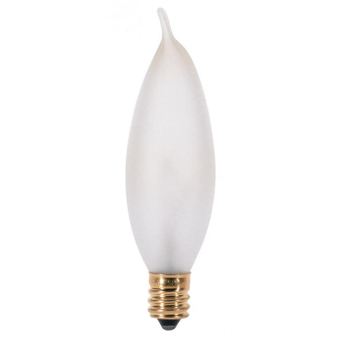 Satco - 15 Watt CA8 Incandescent; Frost; 1500 Average rated hours; 95 Lumens; Candelabra base; 120 Volt; 2-Card