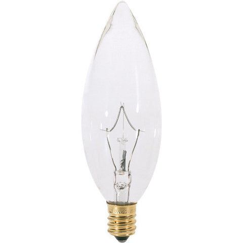 60W Torpedo - Candelabra Base - Clear - 120V - 2 / Card