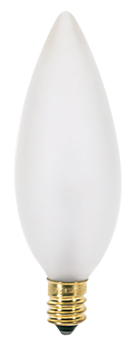 40W Torpedo - Candelabra Base - Frosted - 120V - 2 / Card