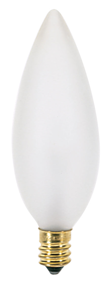 60W Torpedo - Candelabra Base - Frosted - 120V - 2 / Card