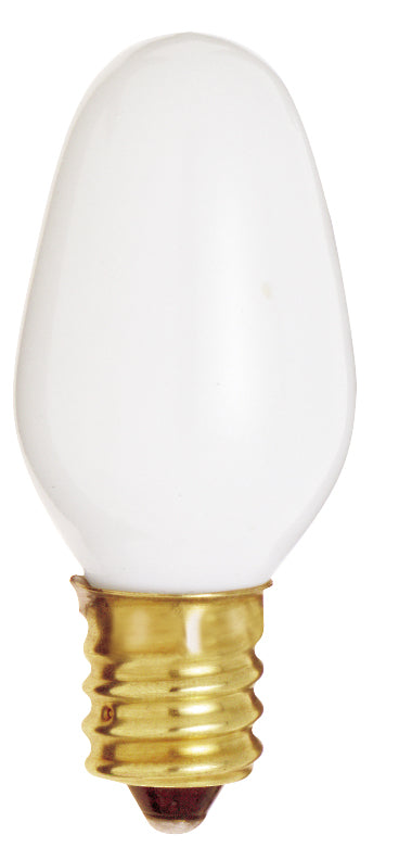 7W 7C7 - Candelabra Base - White - 120V - 2 / Card