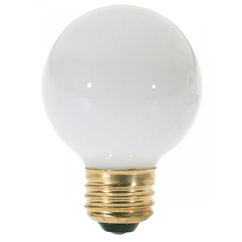 Satco - 25 Watt G18 1/2 Incandescent; Gloss White; 1500 Average rated hours; 160 Lumens; Medium base; 120 Volt