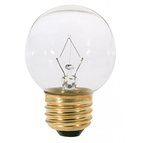 Satco - 25 Watt G16 1/2 Incandescent; Clear; 1500 Average rated hours; 220 Lumens; Medium base; 120 Volt