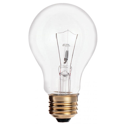 Satco - 25 Watt A19 Incandescent; Clear; 2500 Average rated hours; 170 Lumens; Medium base; 130 Volt; 2/Pack