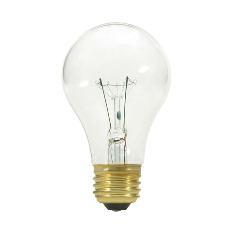 Satco - 60 Watt A19 Incandescent; Clear; 2500 Average rated hours; 580 Lumens; Medium base; 130 Volt; 2/Pack
