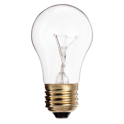 Satco - 15 Watt A15 Incandescent; Clear; 2500 Average rated hours; 100 Lumens; Medium base; 130 Volt; 2/Pack
