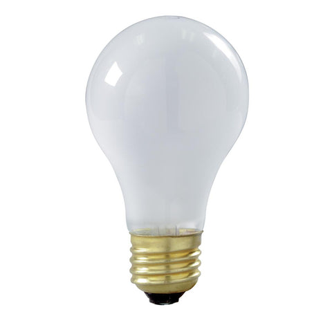 Satco - 100 Watt A19 Incandescent; Frost; 2500 Average rated hours; 1100 Lumens; Medium base; 130 Volt; Rough service; 2-Pack