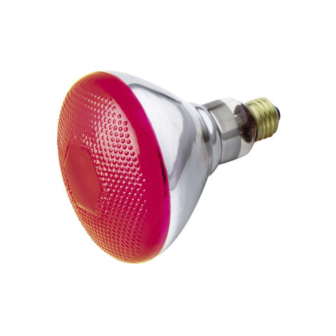 Satco - 100 Watt BR38 Incandescent; Red; 2000 Average rated hours; Medium base; 120 Volt