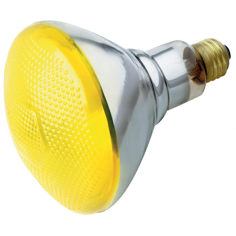 Satco - 100 Watt BR38 Incandescent; Yellow; 2000 Average rated hours; Medium base; 120 Volt