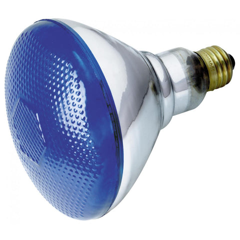 Satco - 100 Watt BR38 Incandescent; Blue; 2000 Average rated hours; Medium base; 120 Volt