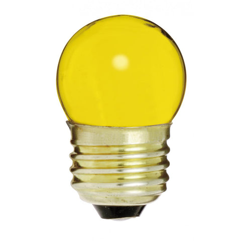 Satco - 7.5 Watt S11 Incandescent; Ceramic Yellow; 2500 Average rated hours; Medium base; 120 Volt; Carded