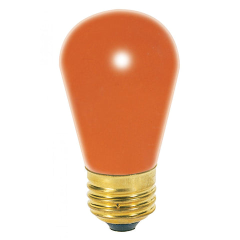 Satco - 11 Watt S14 Incandescent; Ceramic Orange; 2500 Average rated hours; Medium base; 130 Volt; Carded