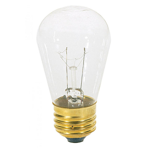 Satco - 11 Watt S14 Incandescent; Clear; 2500 Average rated hours; 80 Lumens; Medium base; 130 Volt; Carded