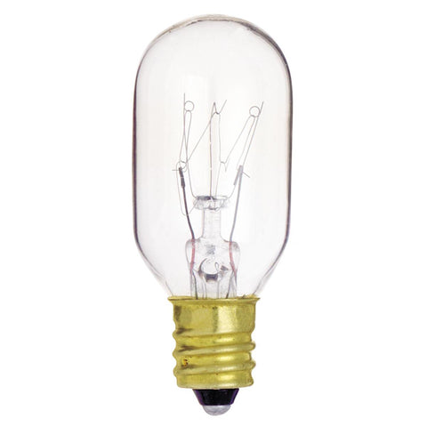 Satco - 15 Watt T7 Incandescent; Clear; 2500 Average rated hours; 95 Lumens; Candelabra base; 130 Volt; Carded