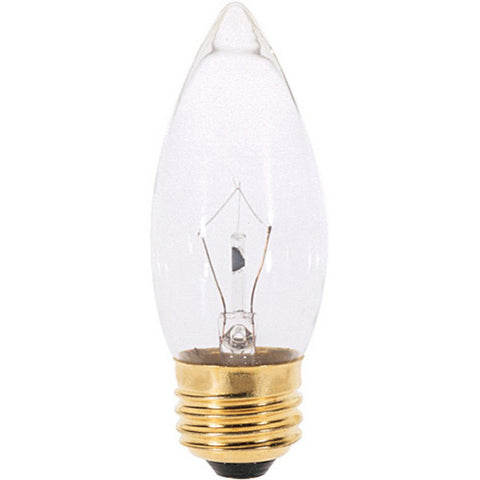 Satco - 40 Watt B10 Incandescent; Clear; 2000 Average rated hours; 300 Lumens; Medium base; 120 Volt; 2-Card
