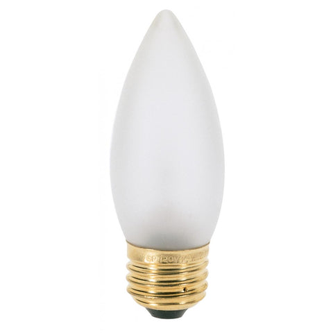 Satco - 40 Watt B10 Incandescent; Frost; 2000 Average rated hours; 300 Lumens; Medium base; 120 Volt; 2-Card