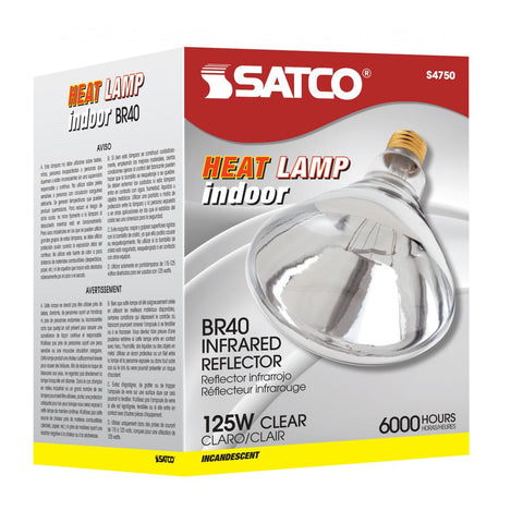 Satco - 125 Watt R40 Incandescent; Clear Heat; 6000 Average rated hours; Medium base; 120 Volt