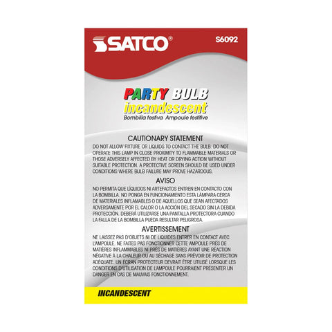Satco - 25 Watt A19 Incandescent; Ceramic Blue; 1000 Average rated hours; 80 Lumens; Medium base; 130 Volt