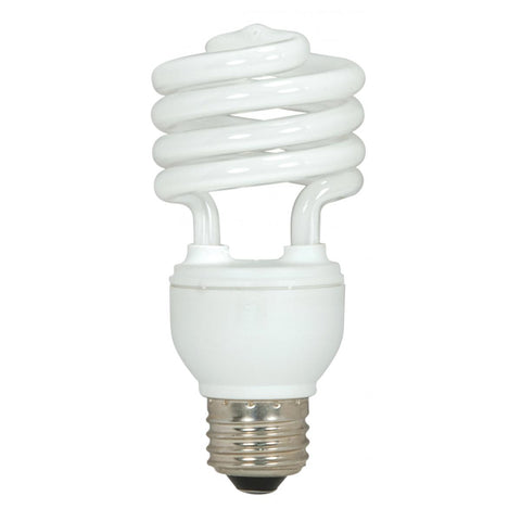 Satco - 18 Watt; Mini Spiral Compact Fluorescent; 2700K; 82 CRI; Medium base; 120 Volt; 3-pack