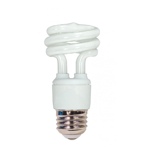 Satco - 11 Watt; Mini Spiral Compact Fluorescent; 2700K; 82 CRI; Medium base; 120 Volt