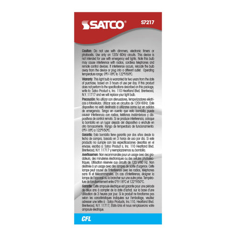 Satco - 13 Watt; Mini Spiral Compact Fluorescent; 2700K; 82 CRI; Medium base; 120 Volt