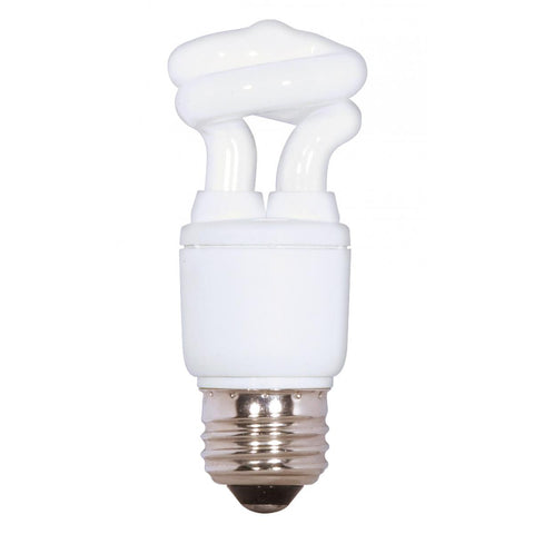 Satco - 5 Watt; Mini Spiral Compact Fluorescent; 2700K; 82 CRI; Medium base; 120 Volt