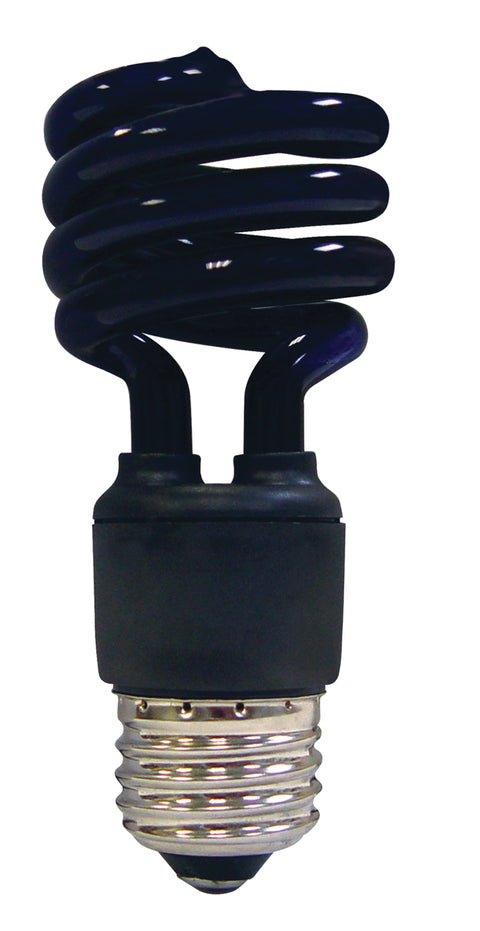 13W T2 Ultra Mini Spiral CFL - Medium Base - Black Light