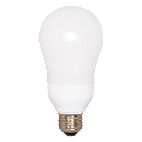 Satco - 15 Watt; A19 Compact Fluorescent; 2700K; 82 CRI; Medium base; 120 Volt