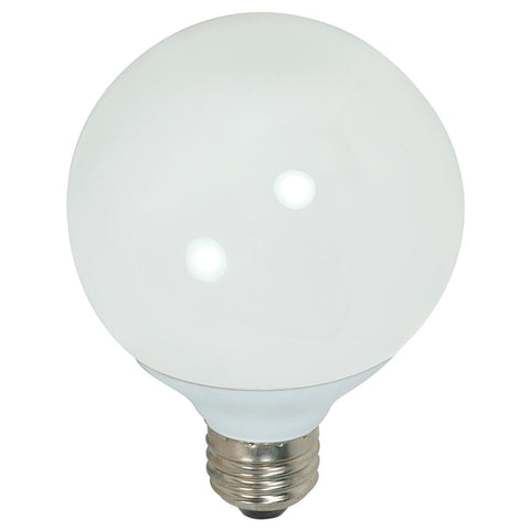 Satco - 15 Watt; G25 Compact Fluorescent; 2700K; 82 CRI; Medium base; 120 Volt