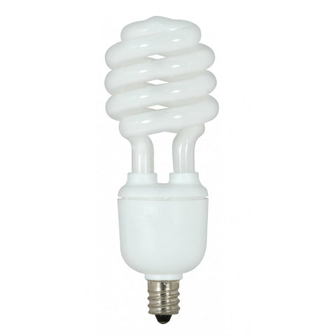 Satco - 13 Watt; Mini Spiral Compact Fluorescent; 2700K; 82 CRI; Candelabra base; 120 Volt