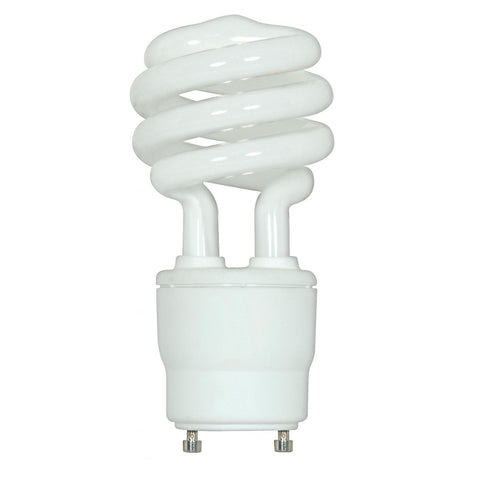 Satco - 18 Watt; Spiral Compact Fluorescent; 3500K; 82 CRI; GU24 base; 120 Volt