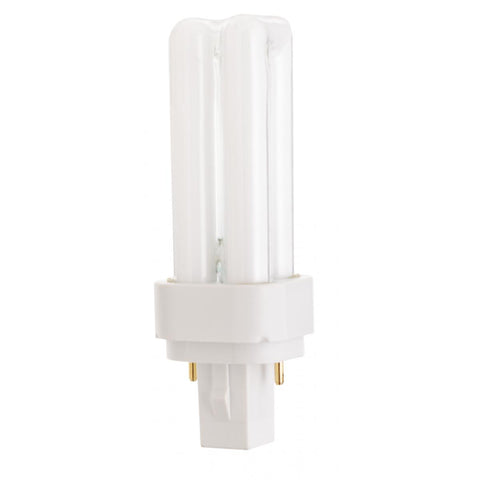 Satco - 9 Watt; pin-based Double Twin Compact Fluorescent; 2700K; 82 CRI; G23-2 base