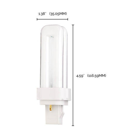 Satco - 13 Watt; pin-based Compact Fluorescent; 2700K; 82 CRI; GX23-2 base