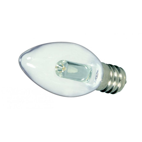 Satco - 0.5 Watt LED; C7; Clear; 2700K; Candelabra base; 120 Volt; Carded