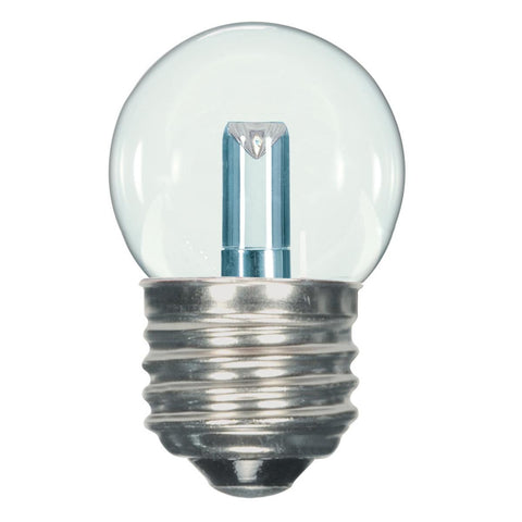Satco - 1.2 Watt LED; S11; Clear; 2700K; Medium base; 120 Volt; Carded
