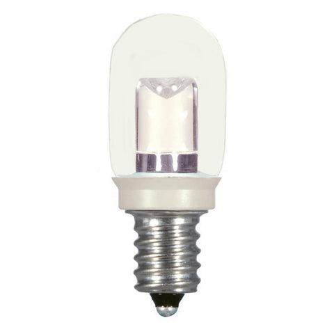 Satco - 0.8 Watt LED; T6; Clear; 2700K; Candelabra base; 120 Volt; Carded