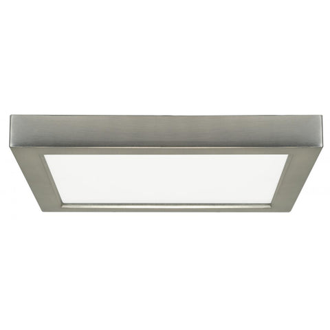 Satco - 18.5 watt; 9" Flush Mount LED Fixture; 2700K; Square Shape; Brushed Nickel Finish; 120 volts