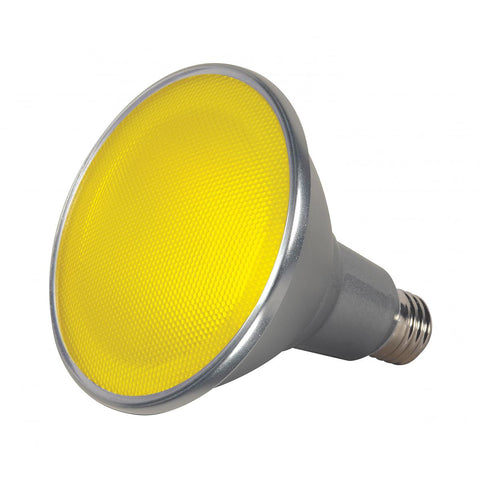 Satco - 15 Watt PAR38 LED; Yellow; 40 deg. Beam Angle; Medium base; 120 Volt
