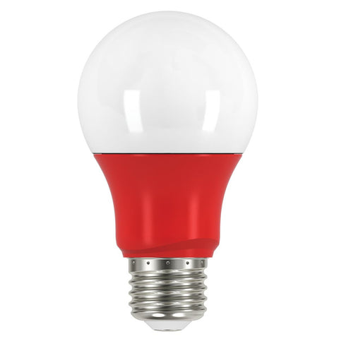 Satco - 2 Watt; A19 LED; Red when lit; Medium base; 120 Volt
